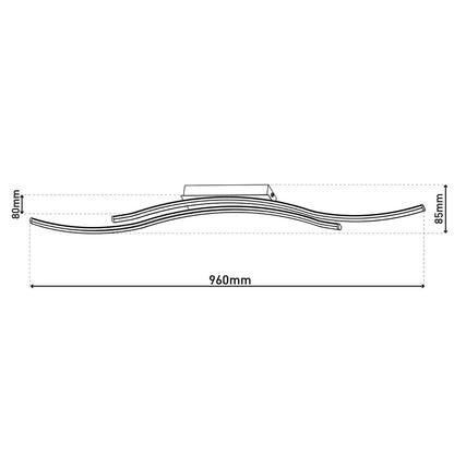 Wand/plafondlamp "Onda" LED lengte 96cm