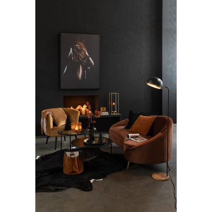 J-Line vloerlamp Evy - ijzer/hout - zwart/naturel
