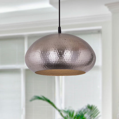 Hanglamp metaal verguld of zilver vintage