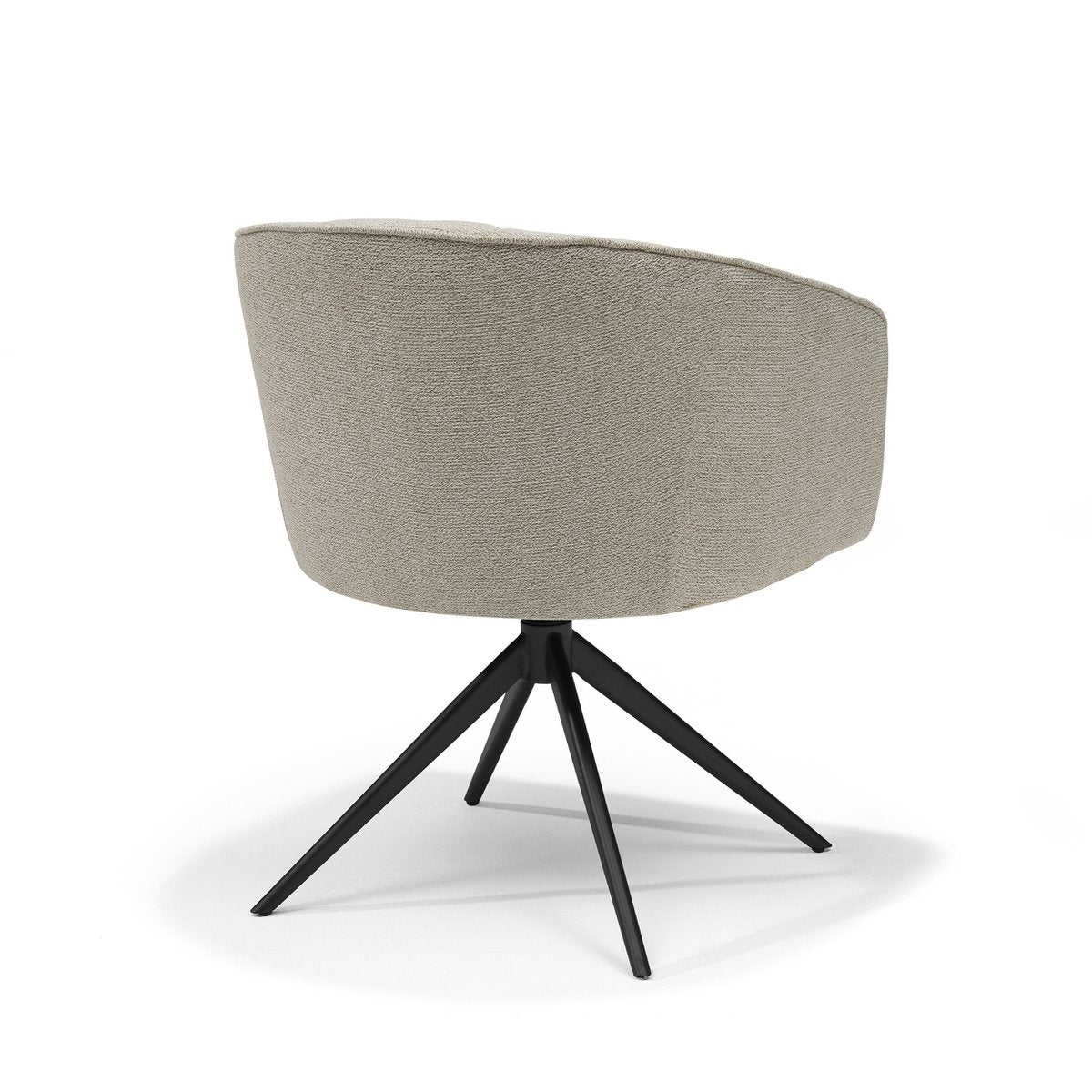 Cocoon armstoel Stof Sahara Mushroom - 360 Draaibaar frame Zwart
