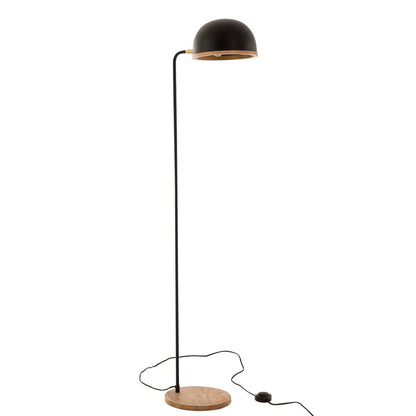 J-Line vloerlamp Evy - ijzer/hout - zwart/naturel