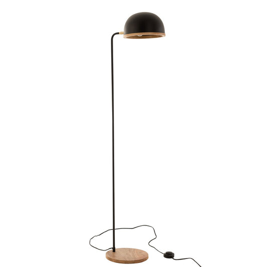 J-Line vloerlamp Evy - ijzer/hout - zwart/naturel