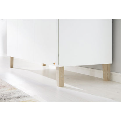 Set 'Lumi' breed groot 3 delen: ledikant, brede commode, grote kledingkast