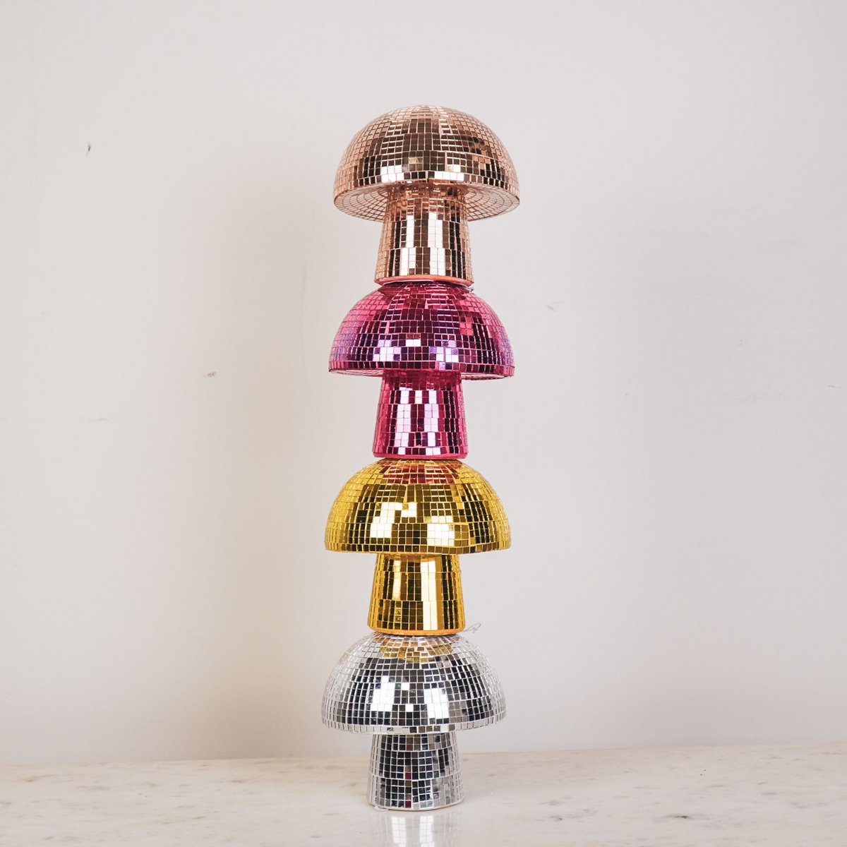 Ornament - Disco -Mushroom - Glass -Gold