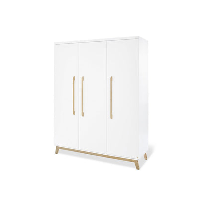 Set 'Riva' breed groot, incl. wandplank 4 delen: ledikant, brede commode, grote kledingkast, wandplank