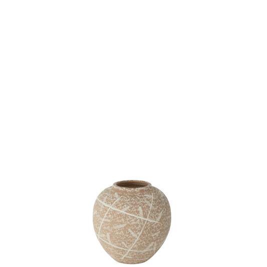 J -Line vaas Duinronde - Keramiek - Beige/White - Ø 21 cm