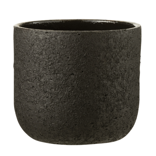 J-Line bloempot Ruw - keramiek - zwart - large - Ø 22 cm