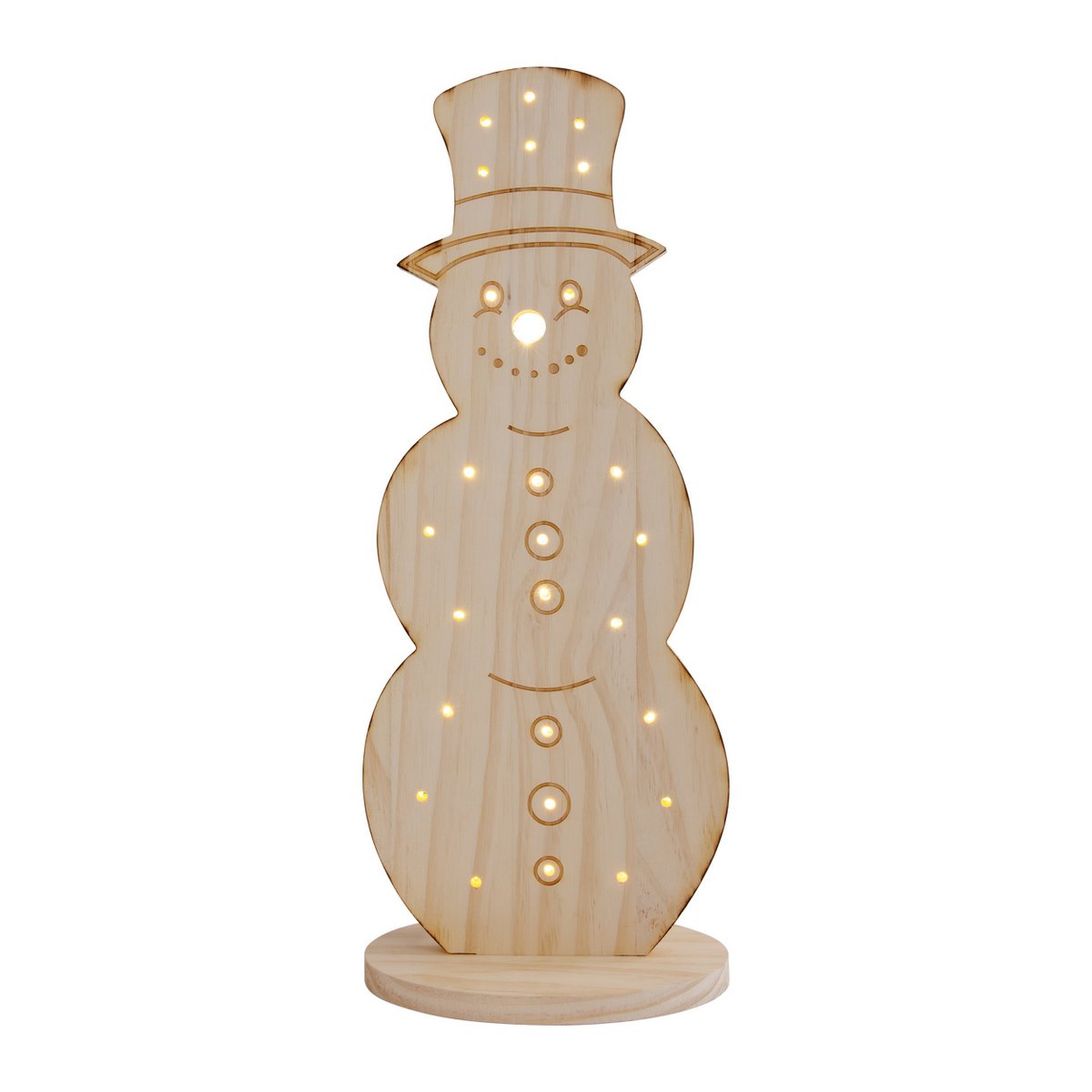 Houten sneeuwman met LED "Snowy" 80cm