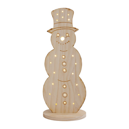 Houten sneeuwman met LED "Snowy" 80cm