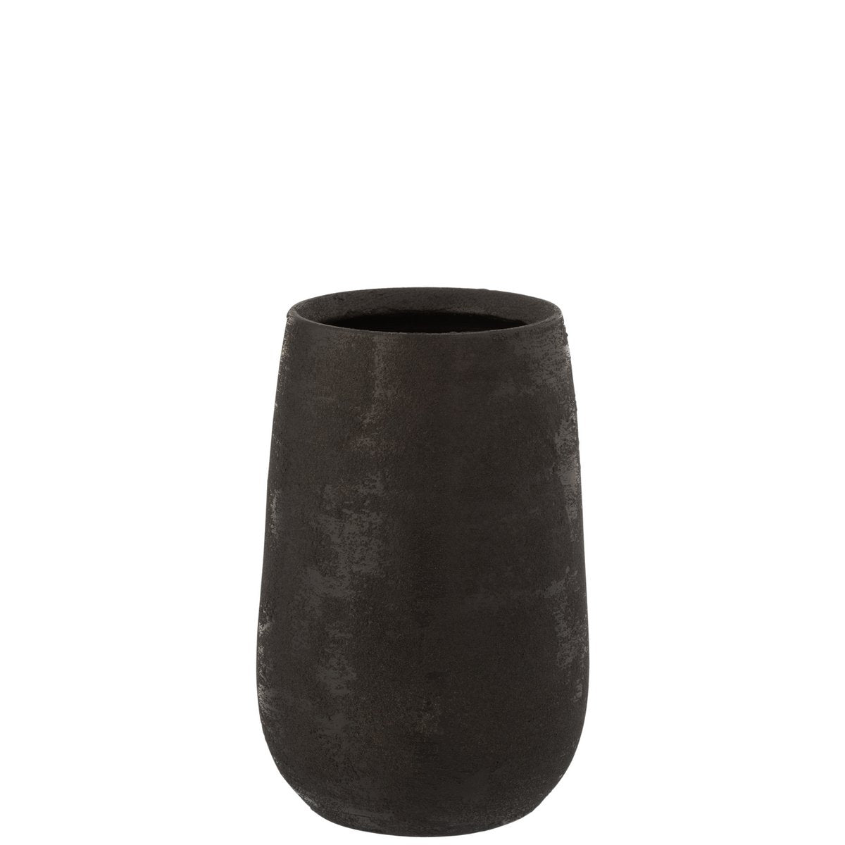 J-Line vaas Oneffen Ruw - keramiek - zwart - small - 31 cm hoog
