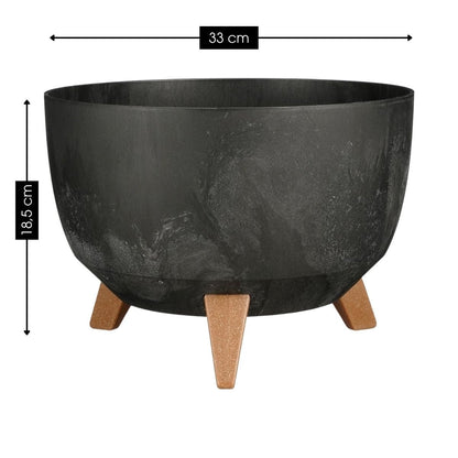 Plantenbak buiten Doppio Zwart Ø 33 cm H18,5