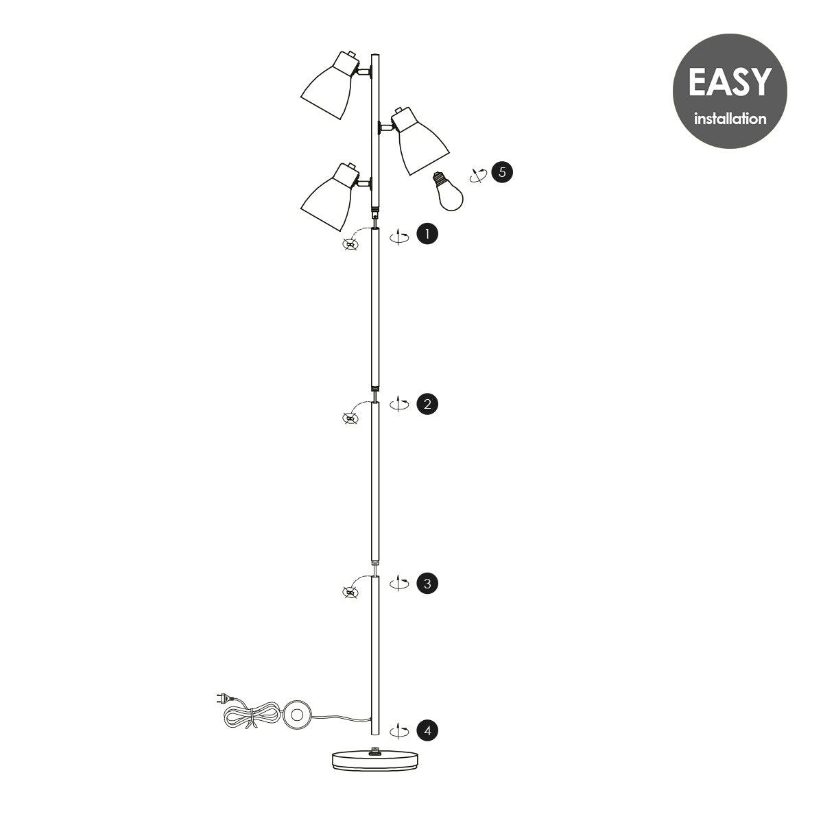 Vloerlamp zwart - Moderne Vloerlamp Zwart