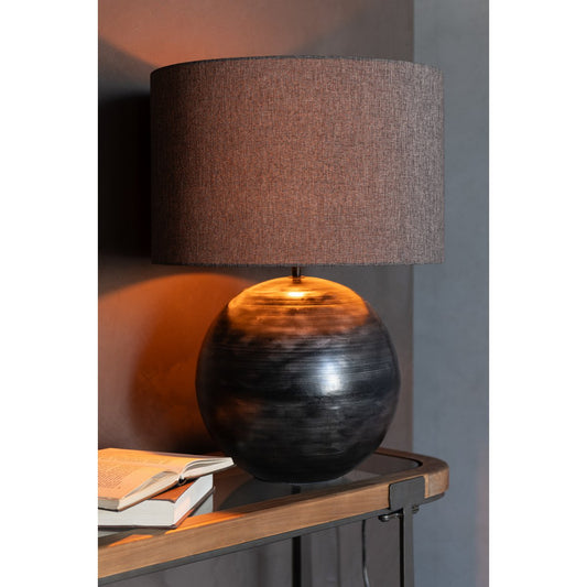 J-Line Lamp Schaal Metaal Zwart Large