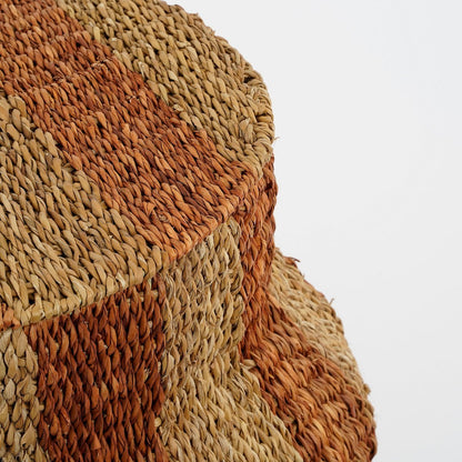 Opbergmand met Deksel Tacoma - H47 x Ø50 cm - Jute - Oranje