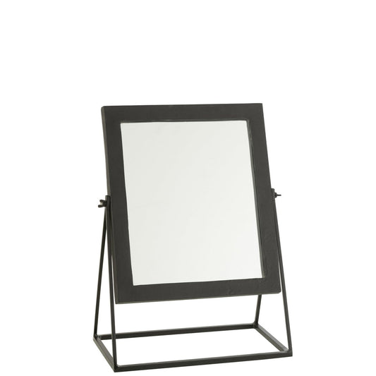 J-Line spiegel Vierkant Op Voet - metaal - zwart - 34 x 20 cm