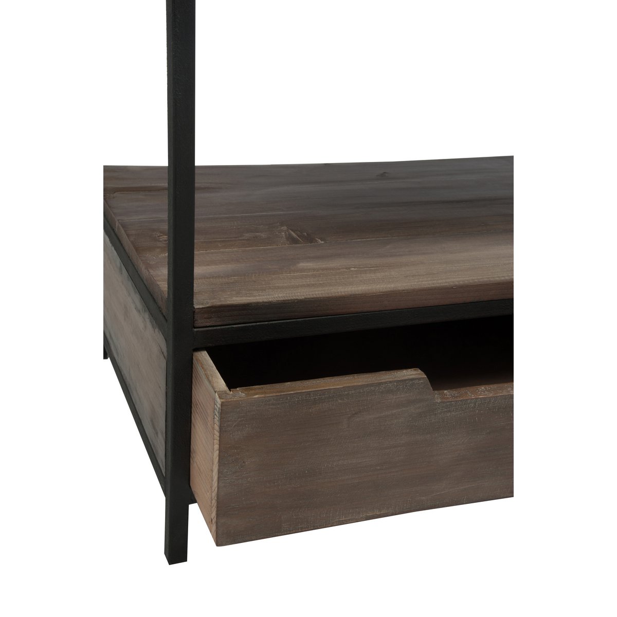 J-Line TV-meubel - hout/metaal - bruin/zwart