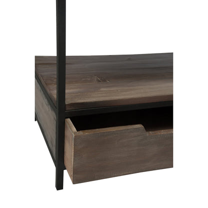 J-Line TV-meubel - hout/metaal - bruin/zwart