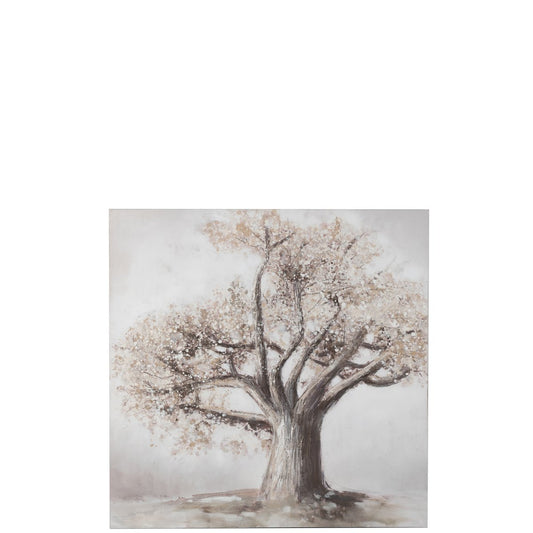J-Line Schilderij Boom Canvas/Hout Bruin/Goud