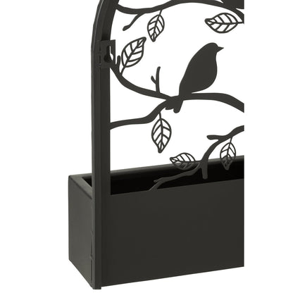 J-Line bloempot Vogels - metaal - zwart - Ø 8.5 cm