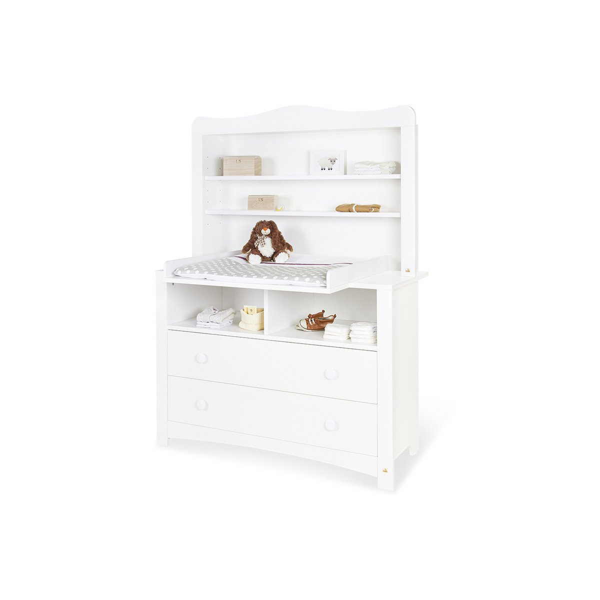 Set 'Florentina' extra breed, incl. extra brede kast 4 delen: ledikant, extra brede commode incl. Extra brede kast, 2-deurs kledingkast