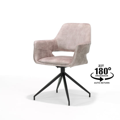 Katy fauteuil M4 - stof aurora velours lever -mol - draai voet