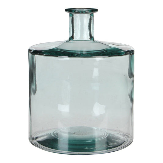 Guan Fles Vaas - H26 x Ø21 cm - Gerecycled Glas - Transparant