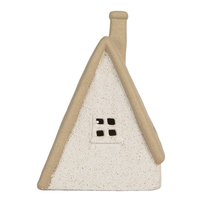 Decoratie huisje met LED 9x7x13 cm