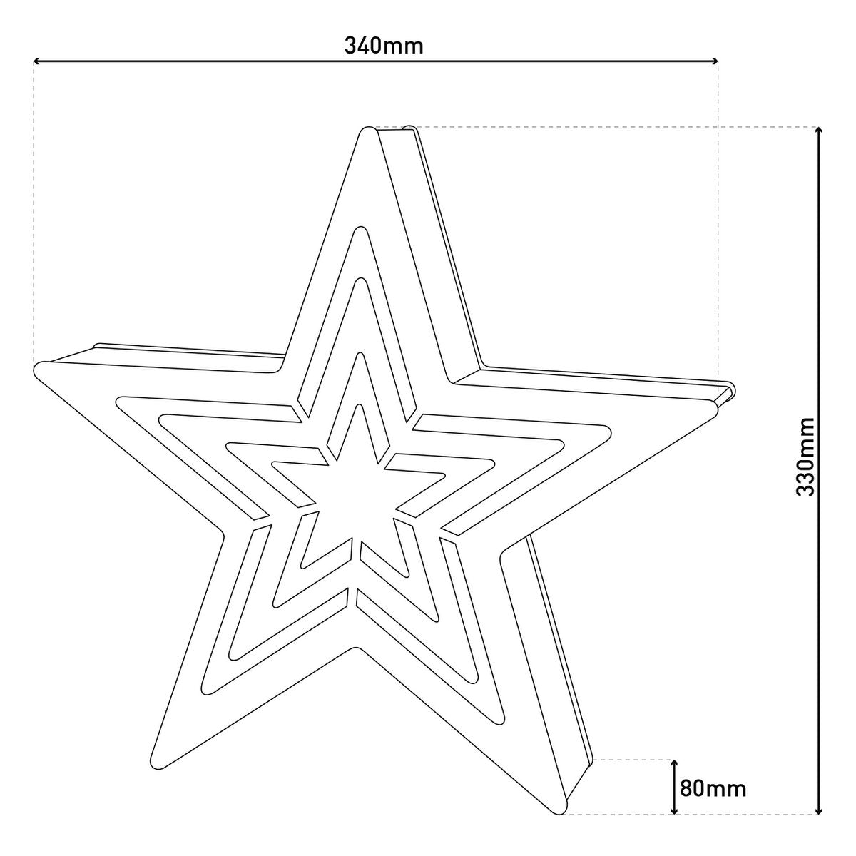Kerstster Hout met geïntegreerde LED