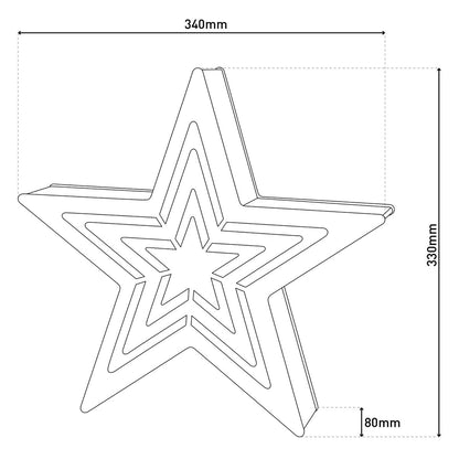 Kerstster Hout met geïntegreerde LED