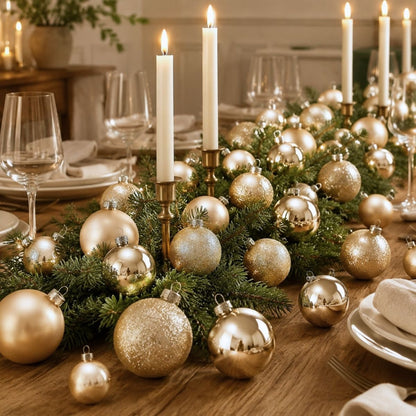 Kerstbal set 26 Glass baubles Champagne