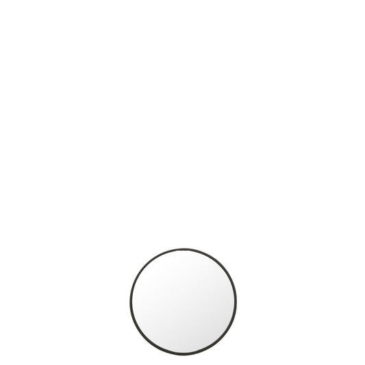 J-Line spiegel Rond - metaal - zwart - medium - Ø 50 cm