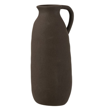 J-Line vaas Kruik - keramiek - zwart - large - 36 cm hoog
