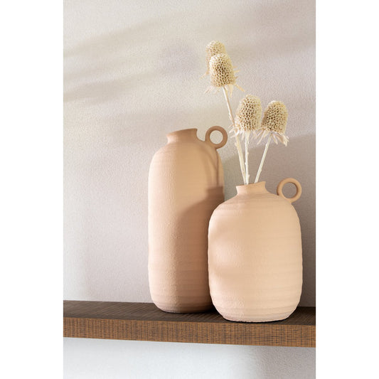 J-Line vaas Cassia - keramiek - beige - small - 27 cm hoog