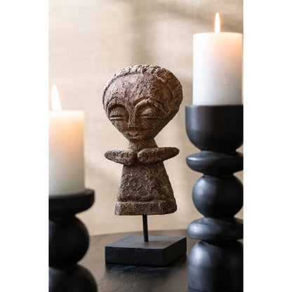 J-Line standbeeld Ying Albasia - hout - naturel - klein