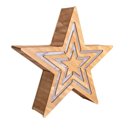Kerstster Hout met geïntegreerde LED