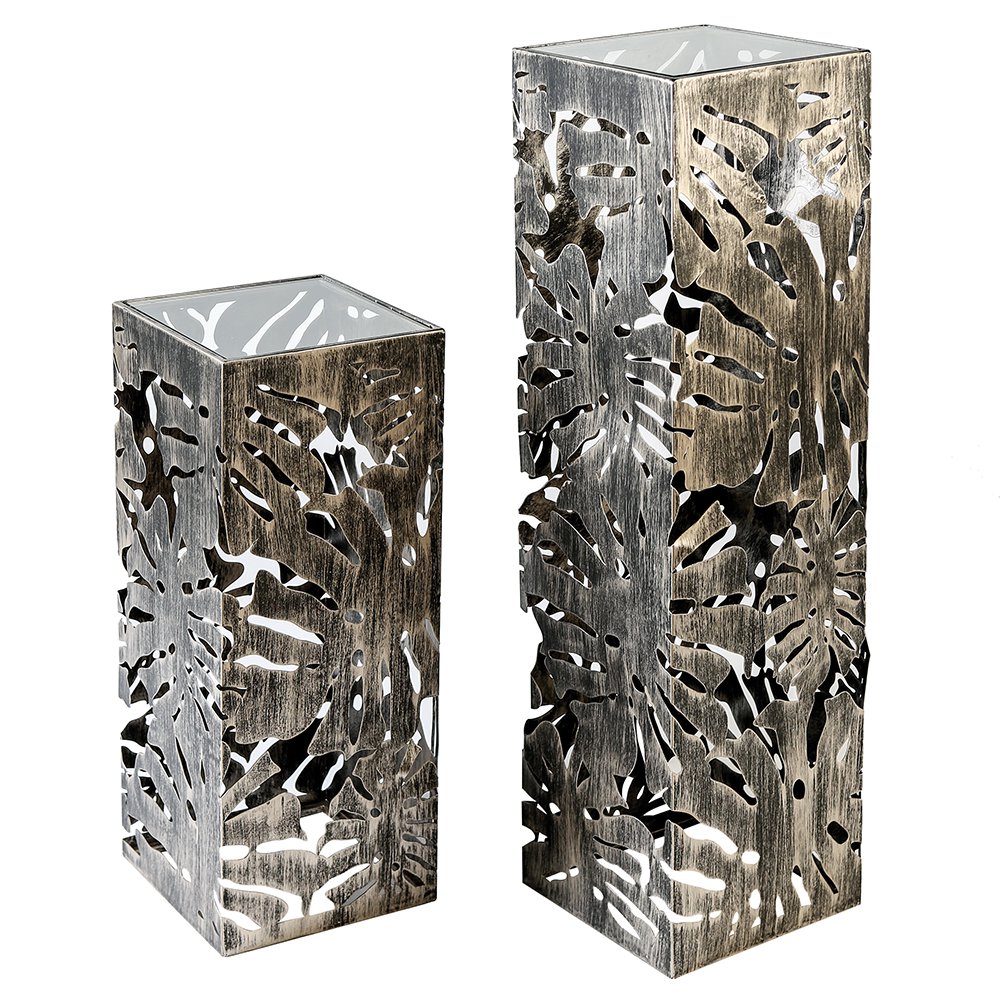 Zuil "Flora", gepolijst metaal, 70 cm hoog