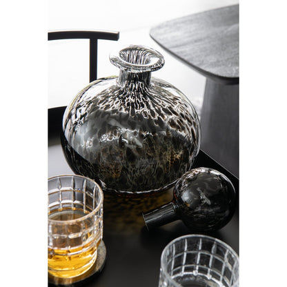J-Line decoratie Fles + Stop Stip Rond - glas - zwart