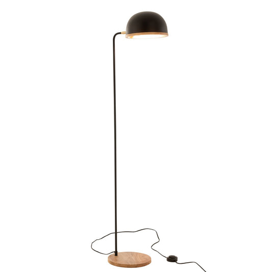 J-Line vloerlamp Evy - ijzer/hout - zwart/naturel