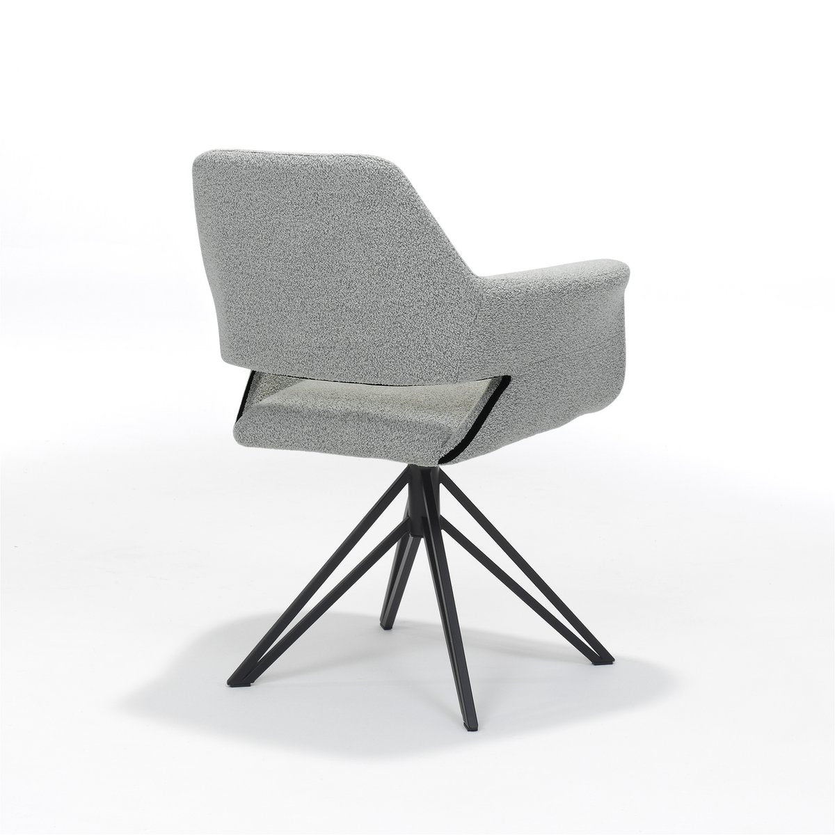 Katy fauteuil stof teddy grijs/steel, draai voet