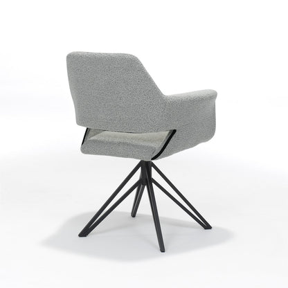 Katy fauteuil stof teddy grijs/steel, draai voet