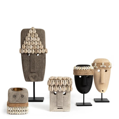 Sumba-serie steen kaarsenhouder 8cm hoog