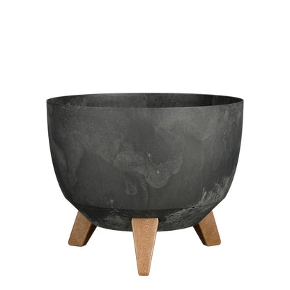 Plantenbak buiten Doppio Zwart Ø29cm H18,5 cm
