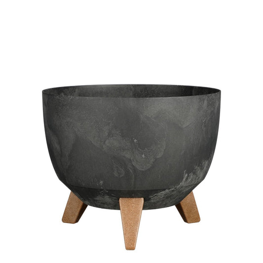 Plantenbak buiten Doppio Zwart Ø29cm H18,5 cm