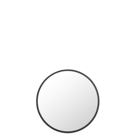 J-Line spiegel Rond - metaal - zwart - large - Ø 80 cm