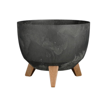 Plantenbak buiten Doppio Zwart Ø29cm H18,5 cm