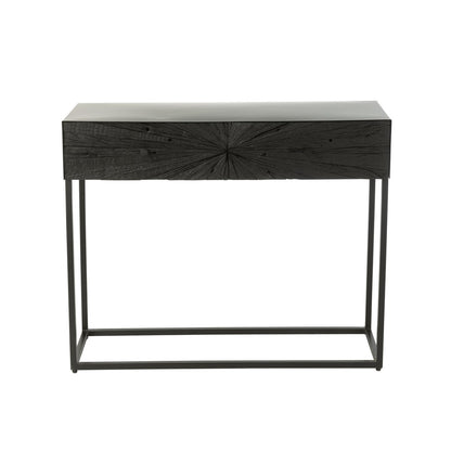 J-Line Console Shanil Hout/Ijzer Zwart