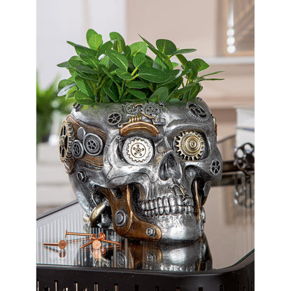 Bloempot "Steampunk Skull Planter"