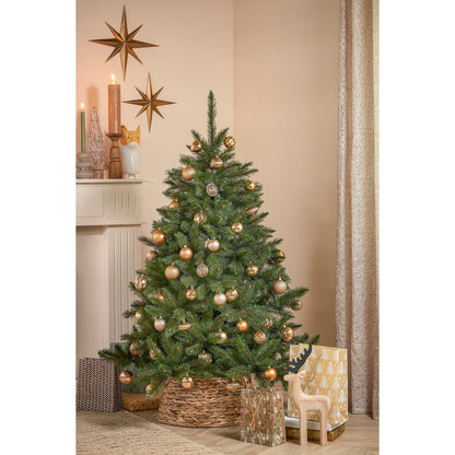 Kerstbal set 60 Unbreakable baubles Koper