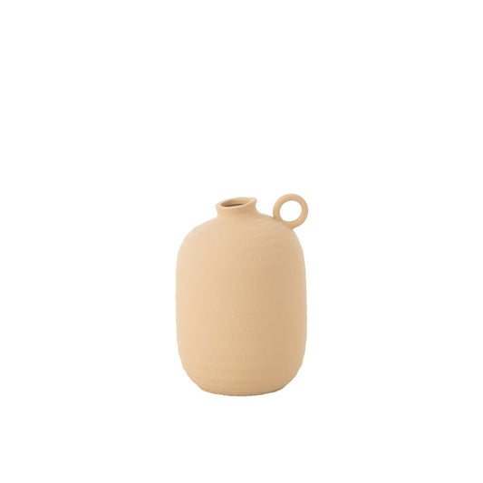 J-Line vaas Cassia - keramiek - beige - small - 27 cm hoog