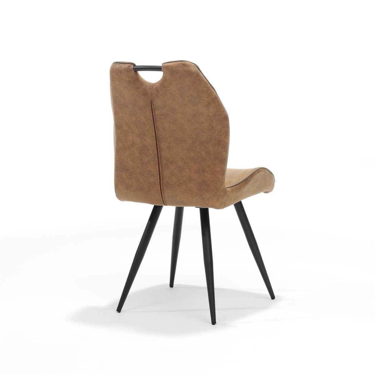 Stoel Garda zwart Stof Soft Cognac